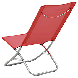 Acheter vidaXL Chaises de plage pliables lot de 2 Rouge Tissu