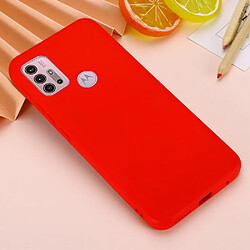 Coque en silicone souple avec sangle rouge pour votre Motorola Moto G30/G10