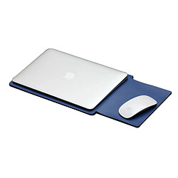 Sacoche en cuir SOYAN en Microfibre avec tapis de souris pour Macbook Air/Pro 13 pouces - Bleu