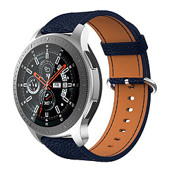 Bracelet en cuir véritable boucle classique bleu foncé pour votre Samsung Galaxy Watch 46mm/Gear S3 Classic/S3 Frontier