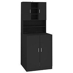 Maison Chic Meuble rangement de salle de bain | Meuble pour machine à laver | Armoire murale de bain Noir -GKD83074