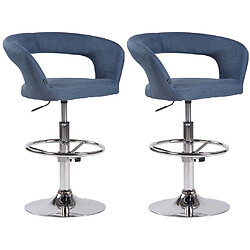 Non Lot de 2 tabourets de bar tissu Jaen pas cher