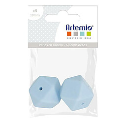 Artemio 2 perles silicone hexagonales - 17 mm - bleu pastel