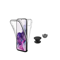 PHONECARE Étui 3x1 360 Protection des Chocs pour + 1 PRIPE DE PRIPE + 1 Support de support noir pour Samsung Galaxy A05 - Transparent/Noir