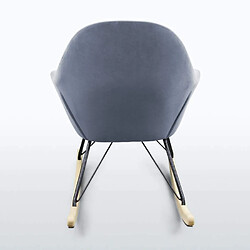 Ahd Amazing Home Design Chaise à bascule au design moderne Eiffel ROCKing en velours, Couleur: Gris foncé pas cher