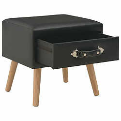 Maison Chic Table de chevet,Table de nuit,Table d'appoint pour salon Noir 40x35x40 cm Similicuir -MN65396