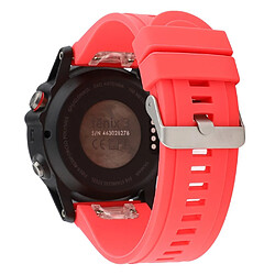 Bracelet en silicone 22mm souple avec boucle de couleur argent rouge pour votre Garmin Fenix 5/5 Plus/Forerunner 935