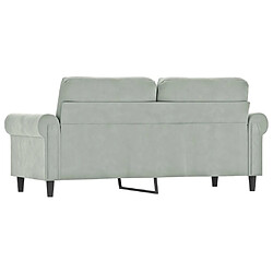 Maison Chic Canapé à 2 places,Sofa de Salon,Canapé droit Gris clair 140 cm Velours -GKD603024 pas cher