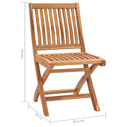 vidaXL Chaises de jardin lot de 2 et coussins blanc crème Teck massif pas cher