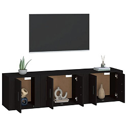 Avis Maison Chic Ensemble de meubles TV 3 pcs pour salon - Noir Bois d'ingénierie -MN62517