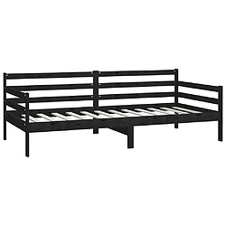 Acheter vidaXL Lit de jour sans matelas noir bois de pin massif 90x200 cm