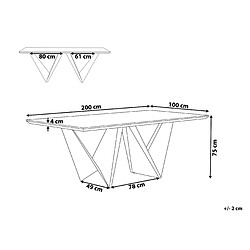 Avis Beliani Table marron et noire 200 x 100 cm SINTRA