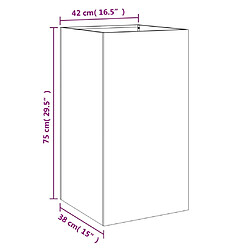 vidaXL Jardinière blanc 42x38x75 cm acier pas cher