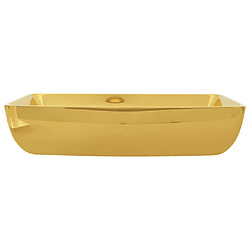 Acheter vidaXL Lavabo 71 x 38 x 13,5 cm Céramique Doré