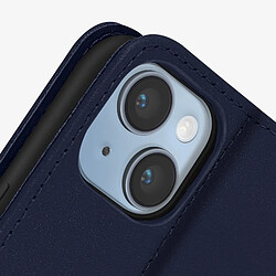 Acheter Avizar Housse pour iPhone 14 Plus Cuir premium Porte-carte Fonction support Vidéo bleu