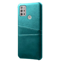 Coque en TPU + PU avec porte-cartes vert pour votre Motorola Moto G10/G30