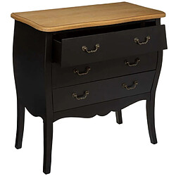 Pegane Commode 3 tiroirs coloris noir - Longueur 74 x Profondeur 37 x Hauteur 76 cm