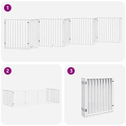 Acheter vidaXL Barrière pour chien porte pliable 8panneaux blanc bois peuplier