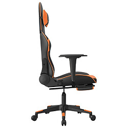 Maison Chic Chaise de jeu, Chaise gaming de massage et repose-pied, Fauteuil gamer,Chaise de Bureau Noir orange Similicuir -GKD94387 pas cher