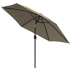 Avis Maison Chic Parasol Jardin | Parasol d'extérieur avec LED et mat en acier 300 cm Taupe - GKD77064