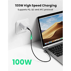 Avis UGREEN Câble USB C vers USB C Coudé 90 Degrés PD 100W 5A 20V Charge Rapide Nylon Tressé Compatible avec iPad Pro 2020 Macbook Pro Samsung S20 S10 Note 10 Redmi Note 8 Pro Huawei P30 Lite (1M)