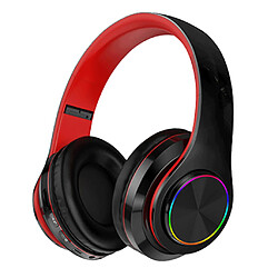 Casque Sport Bluetooth Sans Fil Casque Rechargeable FM TF Noir + Rouge