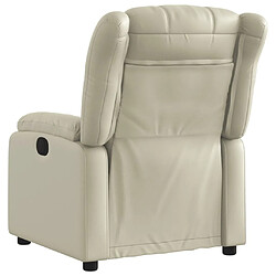 Acheter Maison Chic Fauteuil Relax pour salon, Fauteuil inclinable électrique Crème Similicuir -GKD82437