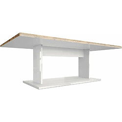 Acheter Mpc Table De Salon Table Basse En Blanc Avec Plateau De Dessus En Marbre Graphite 40 X 120 X 70