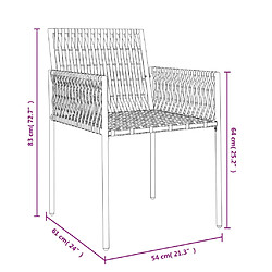 vidaXL Chaises de jardin et coussins lot de 2 marron 54x61x83 cm rotin pas cher