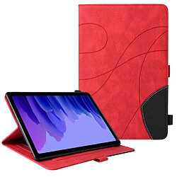 Etui en PU bicolore avec support et porte-carte rouge pour votre Samsung Galaxy Tab A7 10.4 (2020)/T500/T505