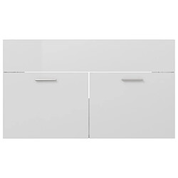 Acheter vidaXL Armoire d'évier Blanc brillant 80x38,5x46 cm Bois d’ingénierie