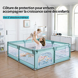 IKIDO Parc pour bébé grande portable enfants intérieur et extérieur,baby playpen,aire d'activités portable pour enfants avec porte de sécurité, maille respirante,parc bebe pliable avec balles (verte)