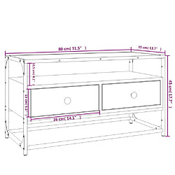 vidaXL Meuble TV sonoma gris 80x35x45 cm bois d'ingénierie pas cher