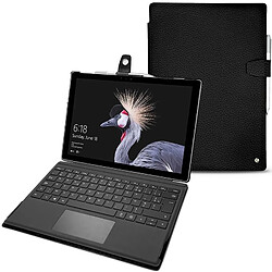 Housse cuir Microsoft Surface Pro 6 - Seconde peau - Ebène ( Noir / Black ) - NOREVE