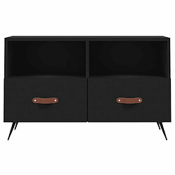 Maison Chic Meuble TV scandinave - Banc TV pour salon Noir 80x36x50 cm Bois d'ingénierie -MN52181 pas cher