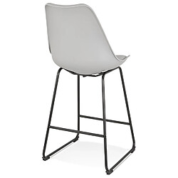 Acheter Alterego Tabouret snack mi-hauteur 'CHOKO MINI' gris et pieds en métal noir