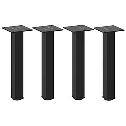 vidaXL Pieds de table basse 4 pcs noir 42-44 cm acier