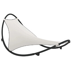 Maison Chic Chaise longue à bascule | Bain de soleil Relax | Transat avec roues Acier et textilène Crème -GKD78011