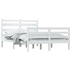 Avis Maison Chic Lit adulte - Lit simple Cadre de lit,Structure du lit Contemporain Bois de pin massif 160x200 cm Blanc -MN10707