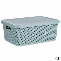 Kipit Boîte de rangement avec couvercle Vert Plastique 13 L (28 x 15 x 39 cm) (12 Unités)