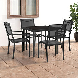 Maison Chic Salon de jardin de salle à manger 5 pcs,Table et Chaises d'extérieur,Mobilier de jardin Acier -MN41871