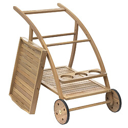 Hesperide Desserte de jardin en bois à roulettes Tiwi - L. 105 x H. 78 cm - Beige