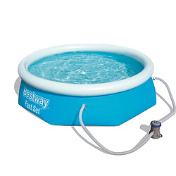 Piscine Démontable Autoportante pour Enfants Bestway Fast Set 244x66 cm Pompe de Filtration à Cartouche de 1.429 L/H 