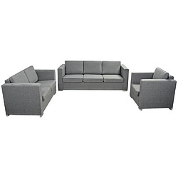 vidaXL Ensemble de canapés trois pièces Tissu Gris clair