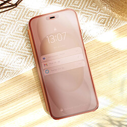 Acheter Avizar Étui Clear View pour iPhone 15 Pro Max Clapet Miroir Fonction Support Rose Gold