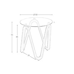 Angel Cerda Table d'angle ronde en verre trempé et noyer pas cher