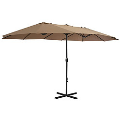 Maison Chic Parasol Jardin | Parasol d'extérieur et poteau en aluminium 460 x 270 cm Taupe - GKD17265