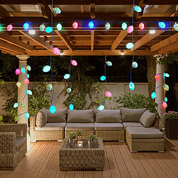 Décorations d'oeufs 20 LED 8 modes guirlande lumineuse étanche à piles avec télécommande, maison, cheminée, arbre, à l'étage, balustrade, décorations de fête pas cher