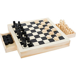 Small Foot Kit de jeux Echecs, dames & jeu du moulin