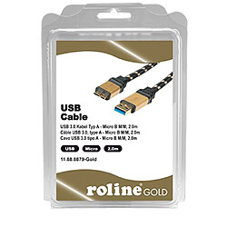 ROLINE Gold USB 3.0 Kabel, USB A Stecker - USB 3.0 Micro B Stecker 2,0m (11.02.8879)